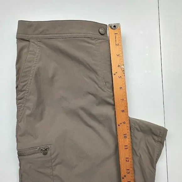 LL Bean Pants Women 10 Brown Comfort Trail Crop Stretch UPF Wicking Outdoor Hike - Picture 12 of 15
